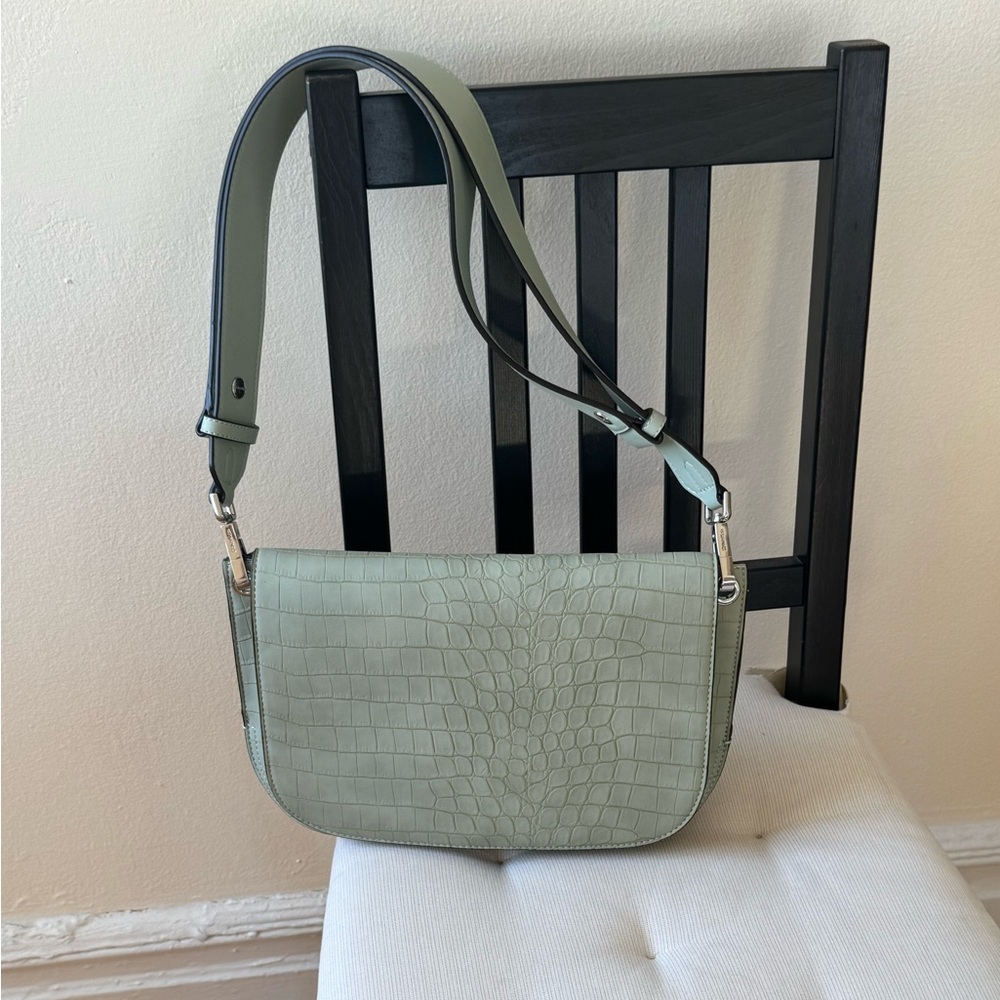 Calvin Klein Comet Convertible Crossbody & Shoulder Bag (Desert Sage Sueded Croc